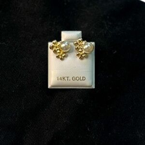 Macy's 14k Gold and Pearl Earrings